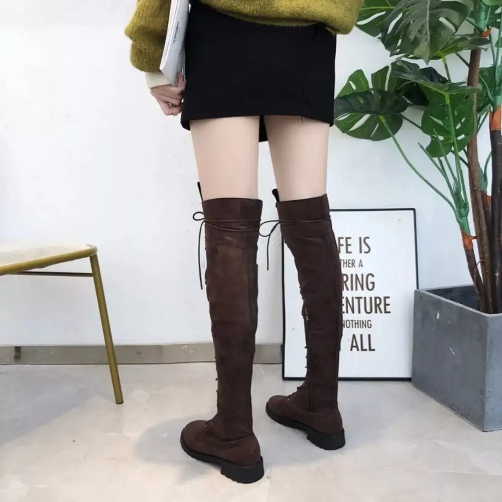 Lace-Up Over Knee Boots