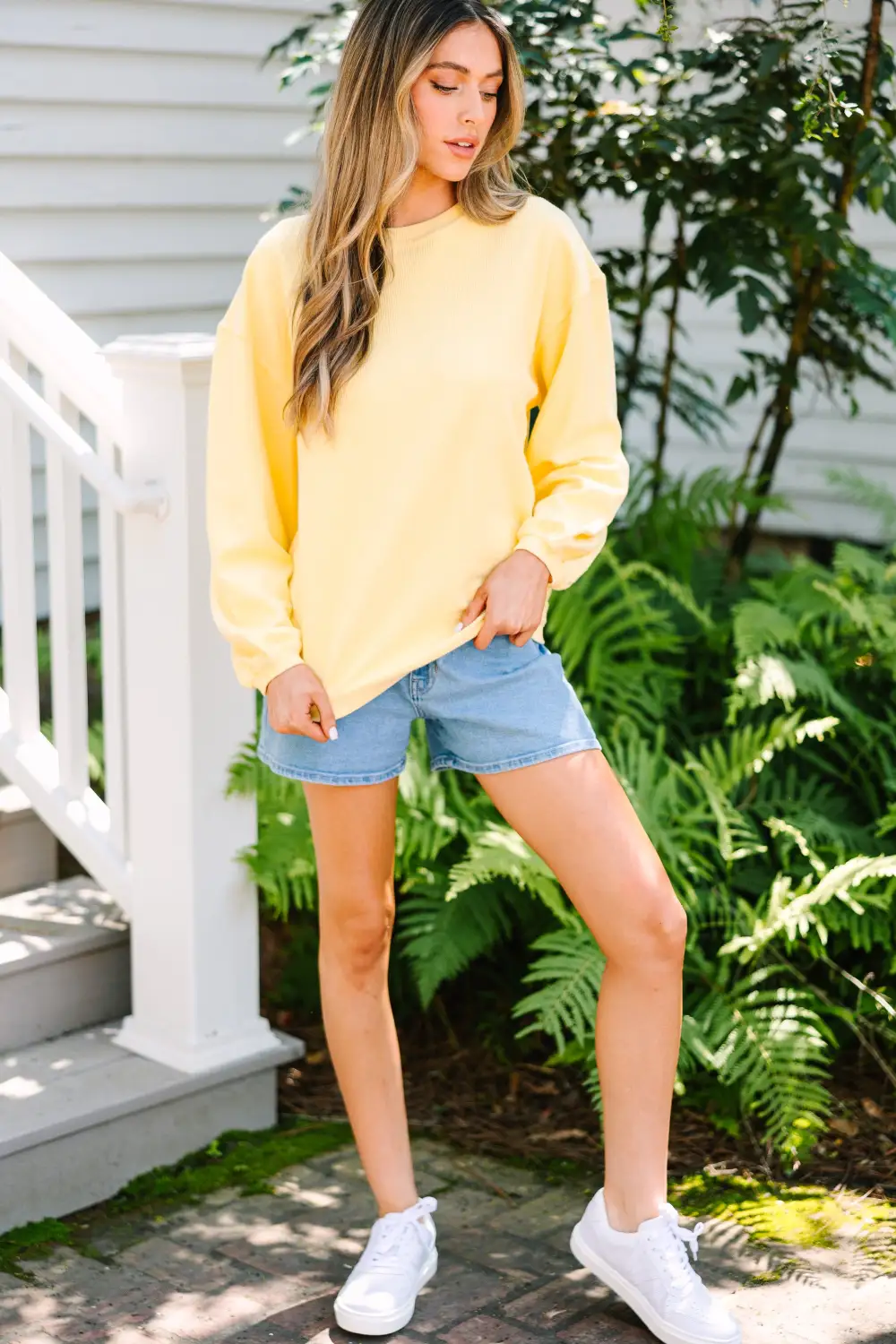 Get Together Yellow Corded Sweatshirt