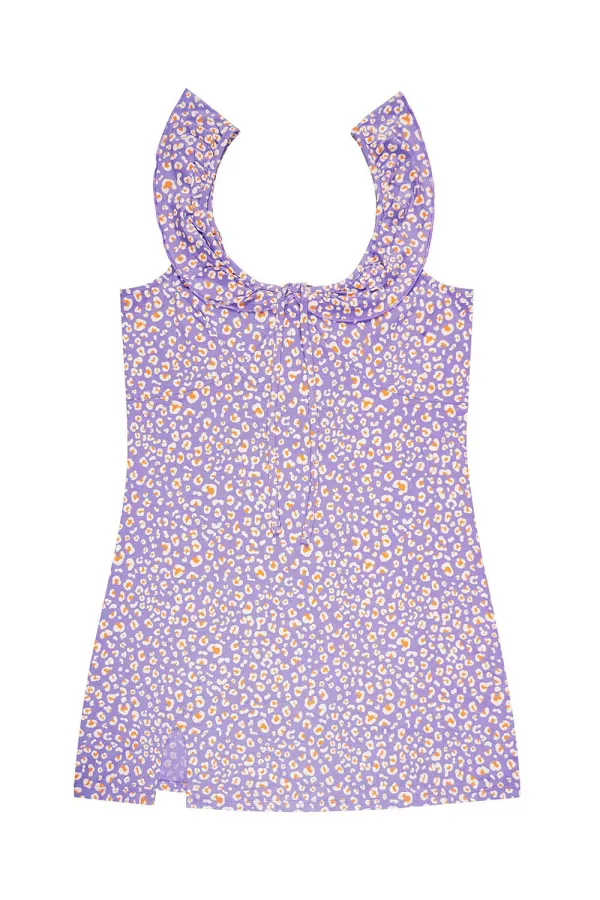 Women's Slim Fit Suspender Ruffle Dress