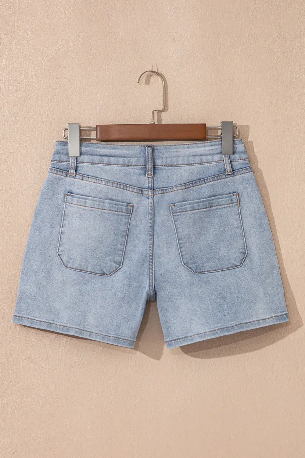 Light Wash High Rise Denim Shorts