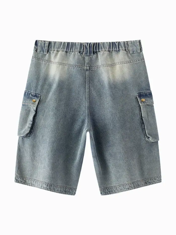Men's Denim Cargo Denim Shorts