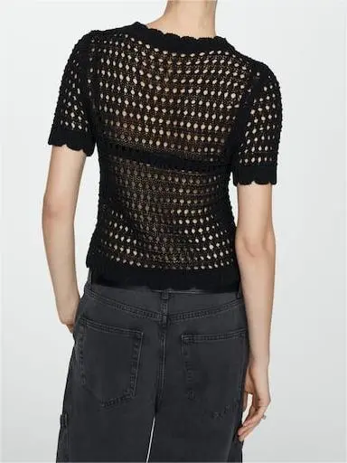 Knitted jumper with openwork details