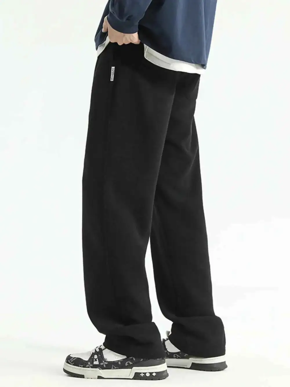 Relaxed Fit Drawstring Wide Leg Pants