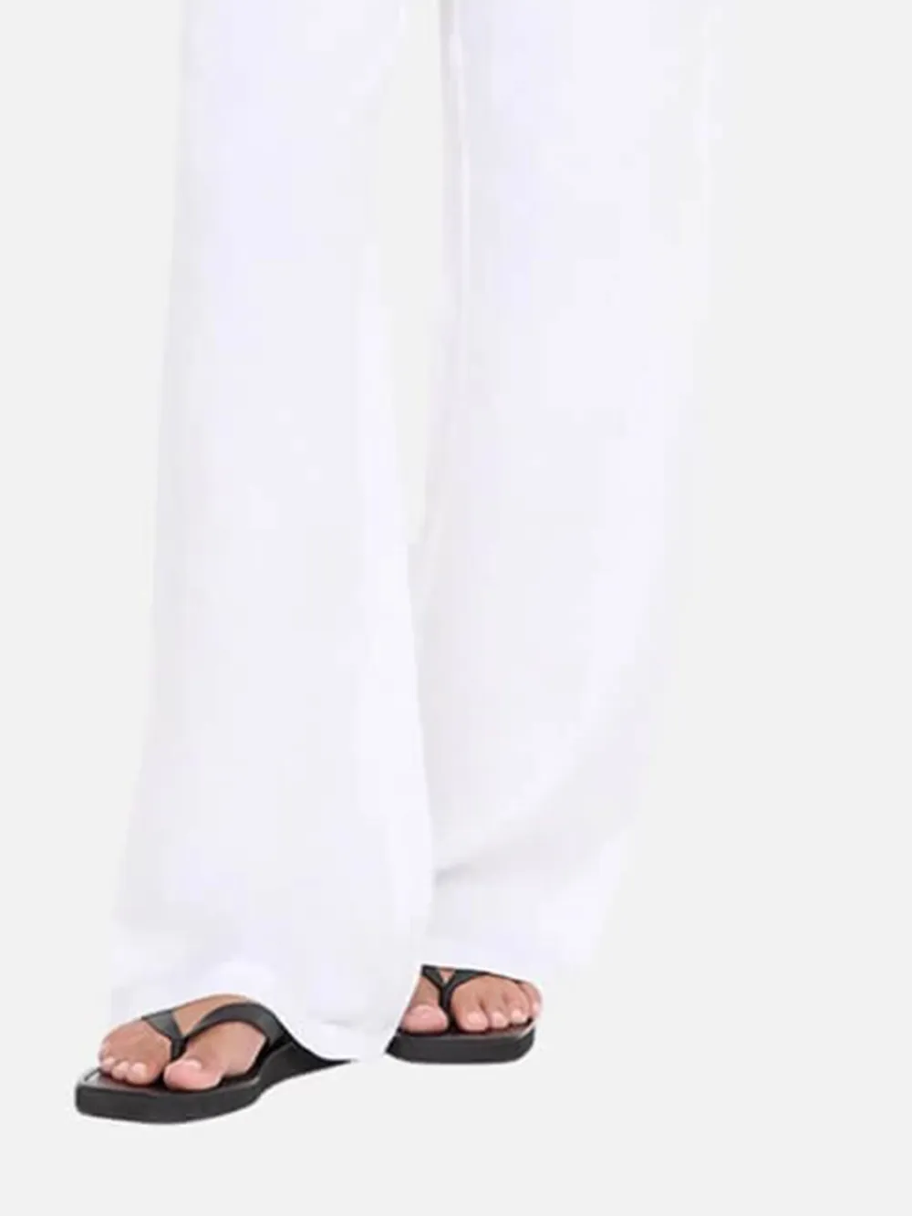 Linen Wide Leg Pants - White
