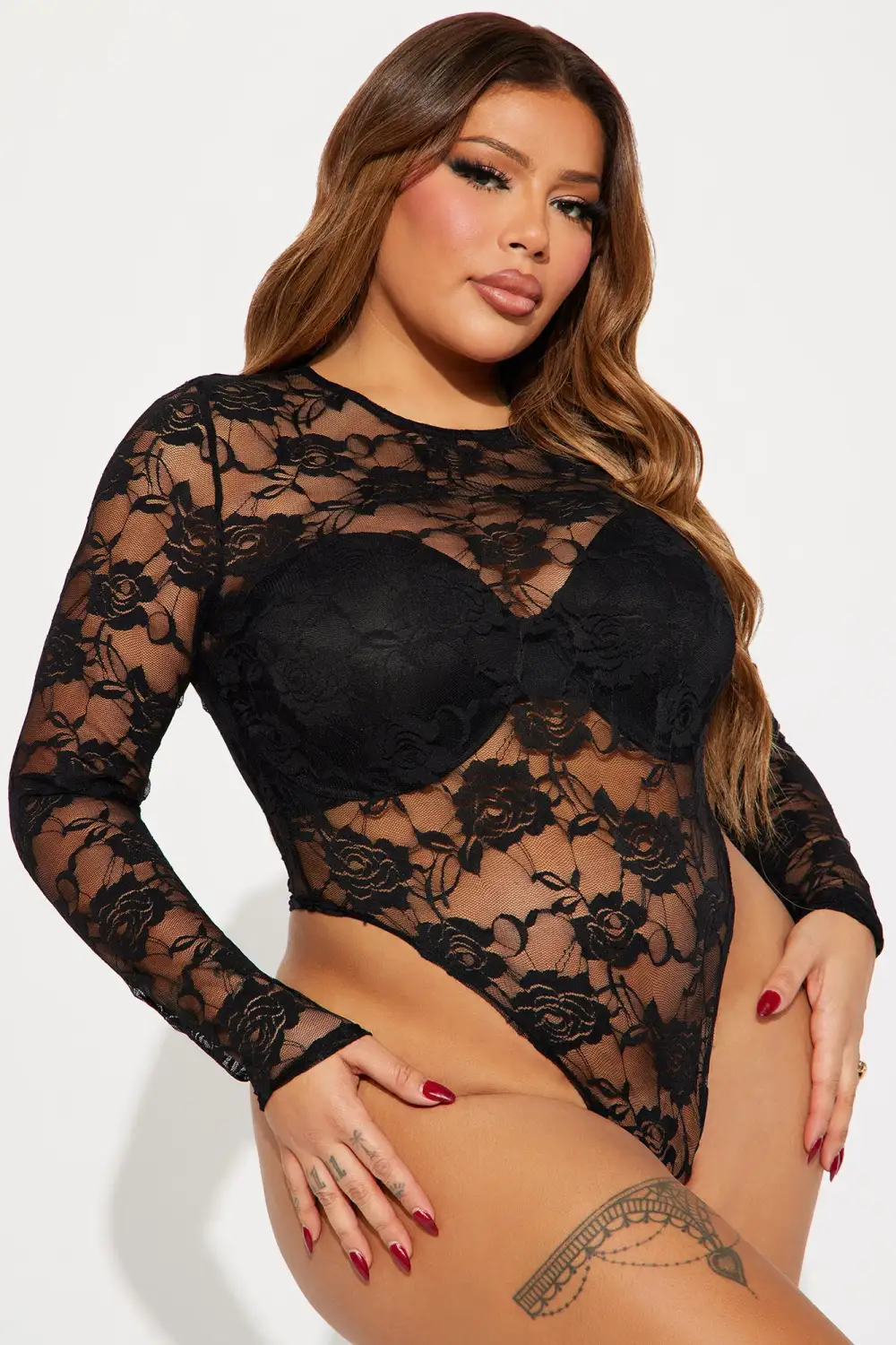 Think It Over Lace Pant Set - Black