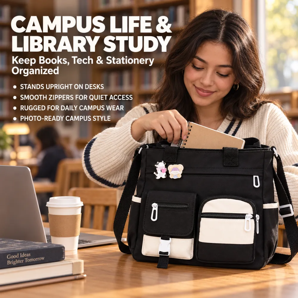Large capacity canvas versatile artistic tote bag