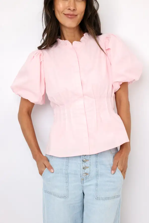 Button Ruffle Ruffled Shirt