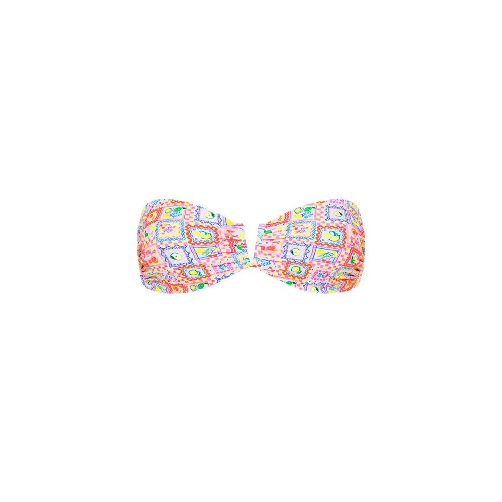 Multicolor V Strapless Bandeau Bikini Top