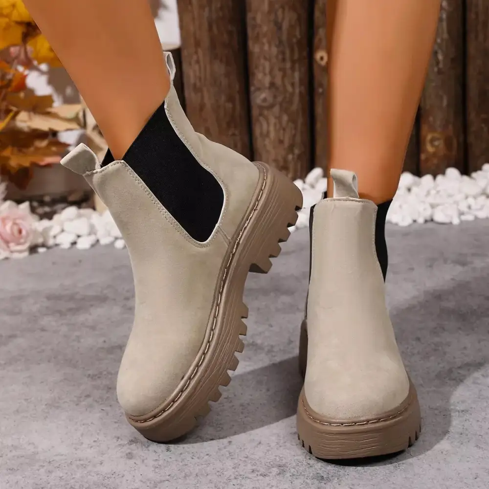 Round Toe Platform Boots