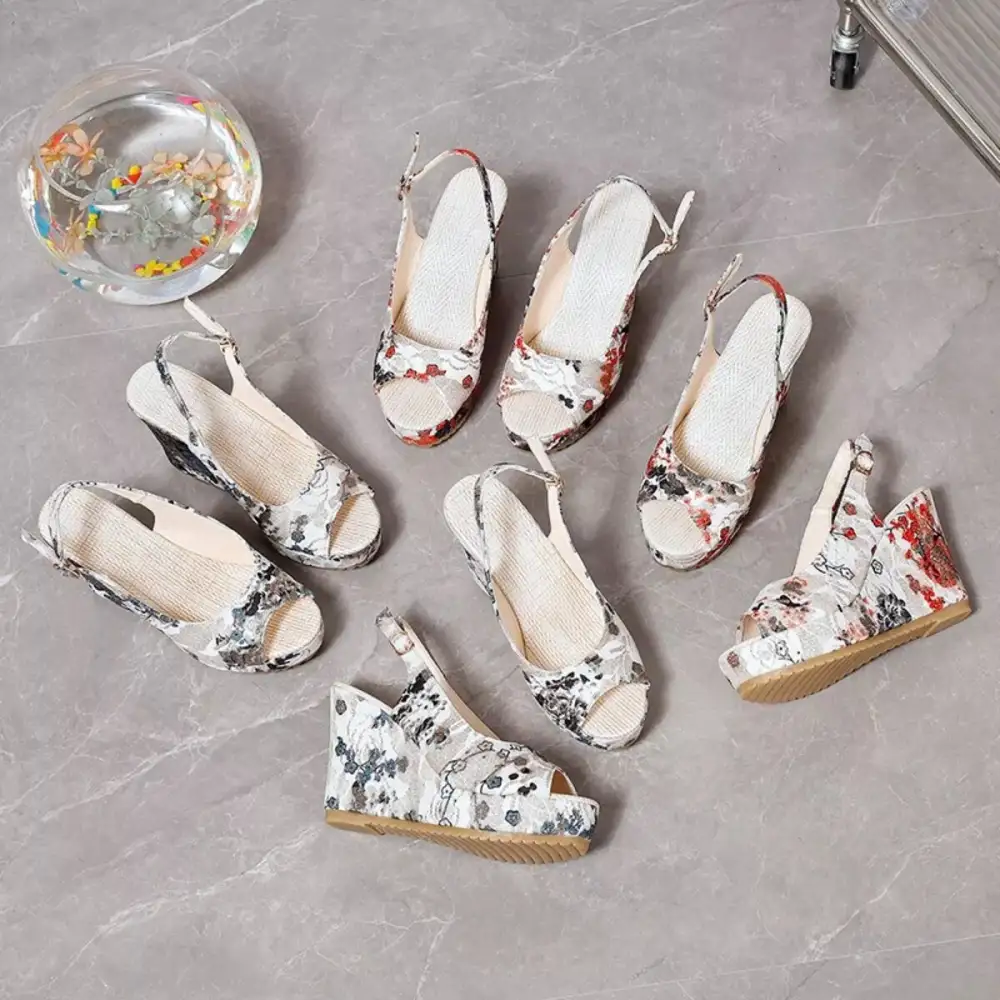 Soft Peep Toe Wedge Sandals
