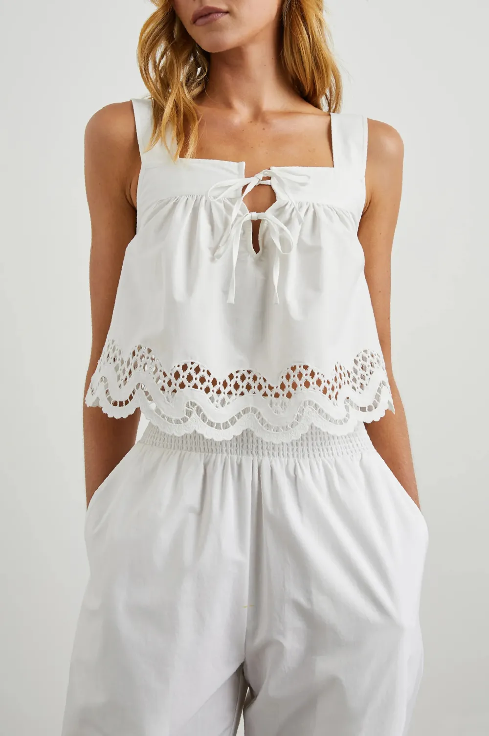 Art Print Square-Necked Top