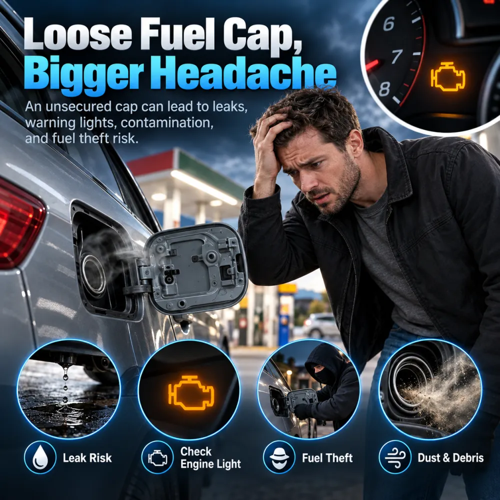 🔒 Locking Fuel Cap – Direct Replacement for 7730047020, Anti-Theft, Precision Seal, Prevents Fuel Vapor Leak – Includes 2 Keys (OEM Fit)