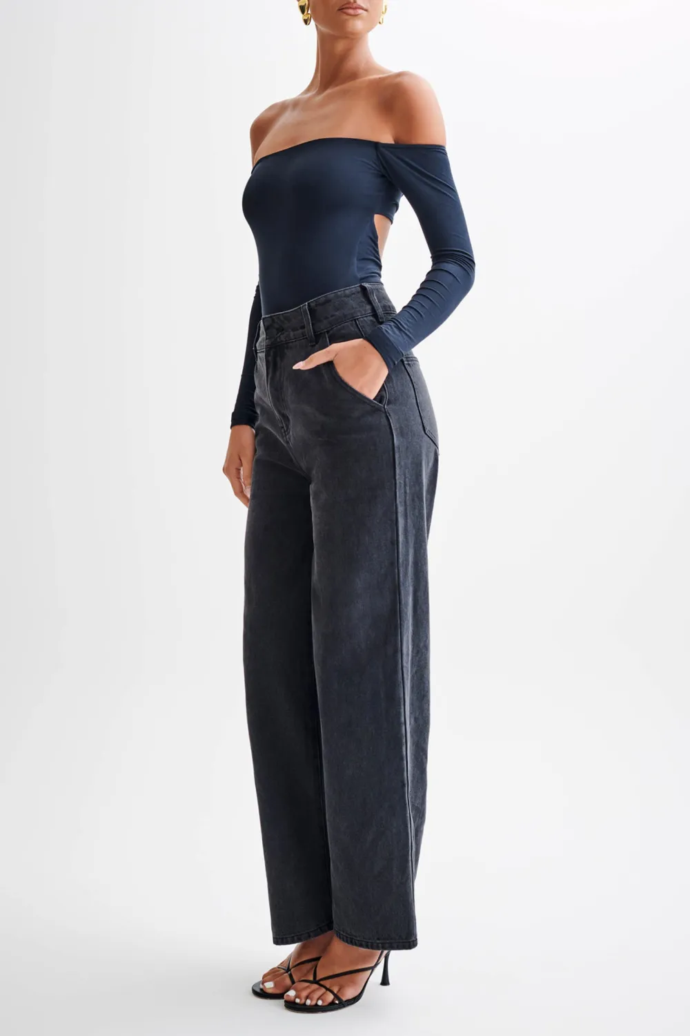 Off Shoulder Long Sleeve Bodysuit