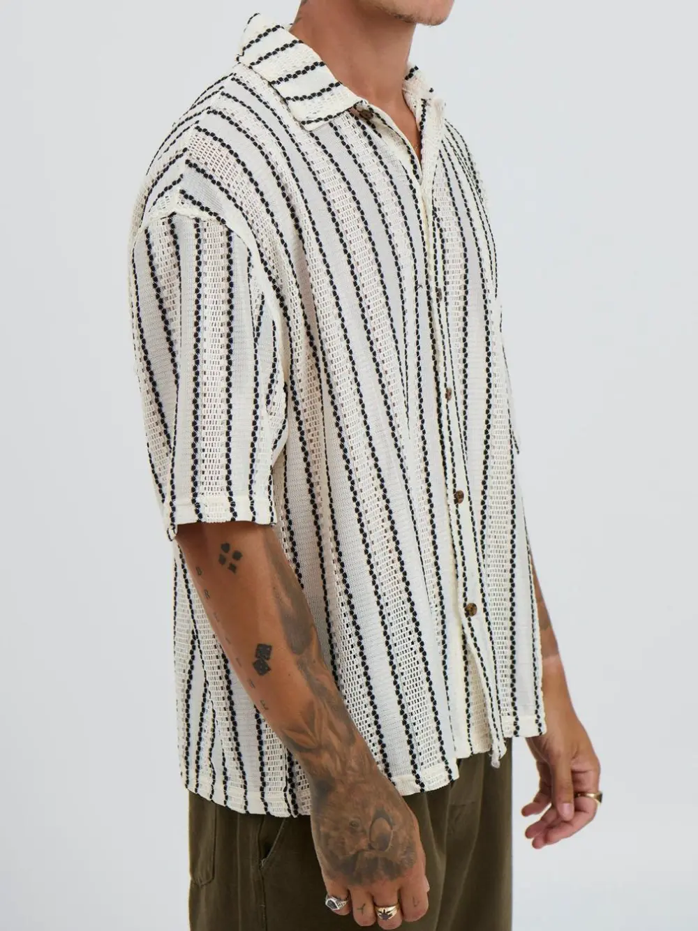 Casual Soft And Comfortable Black Stripe Shirt