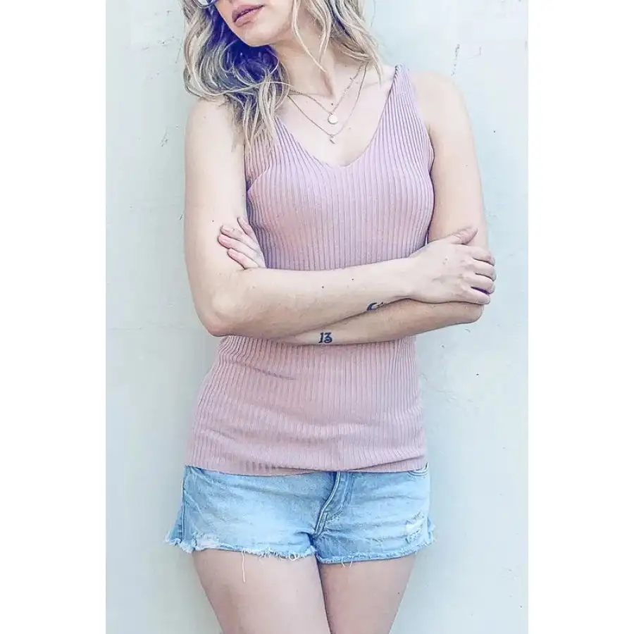 And The Why Ribbed Knit Slim Tank