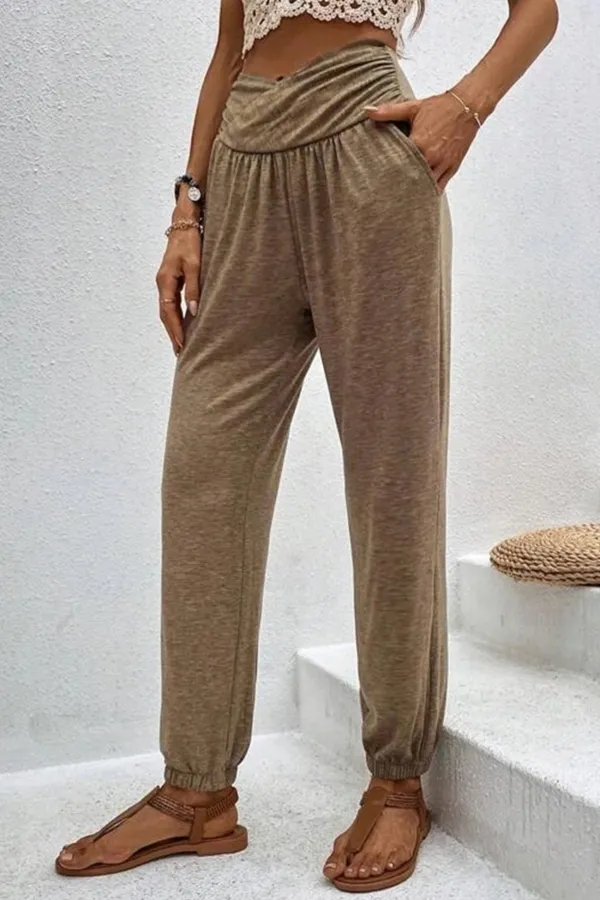 Gathered Waist Flow Pants