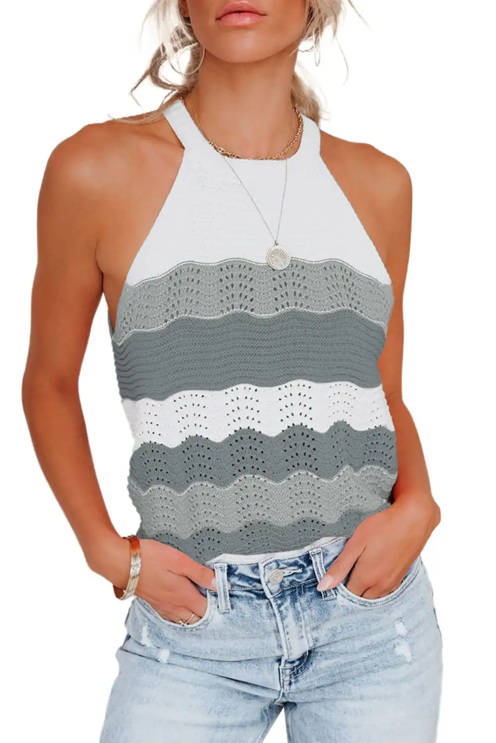 Knit Colorblock Tank Top