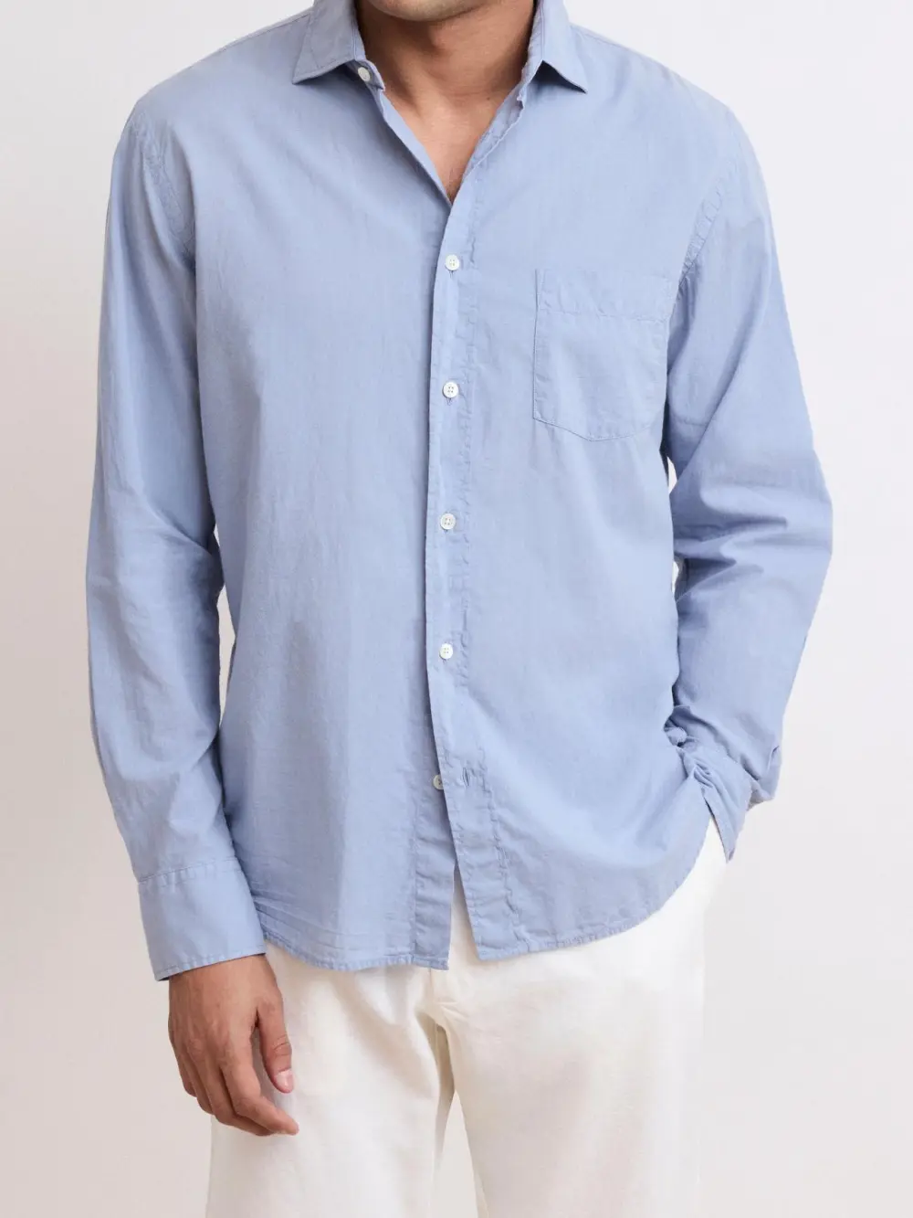 Casual Soft And Comfortable Daily Cotton Blue Shirt