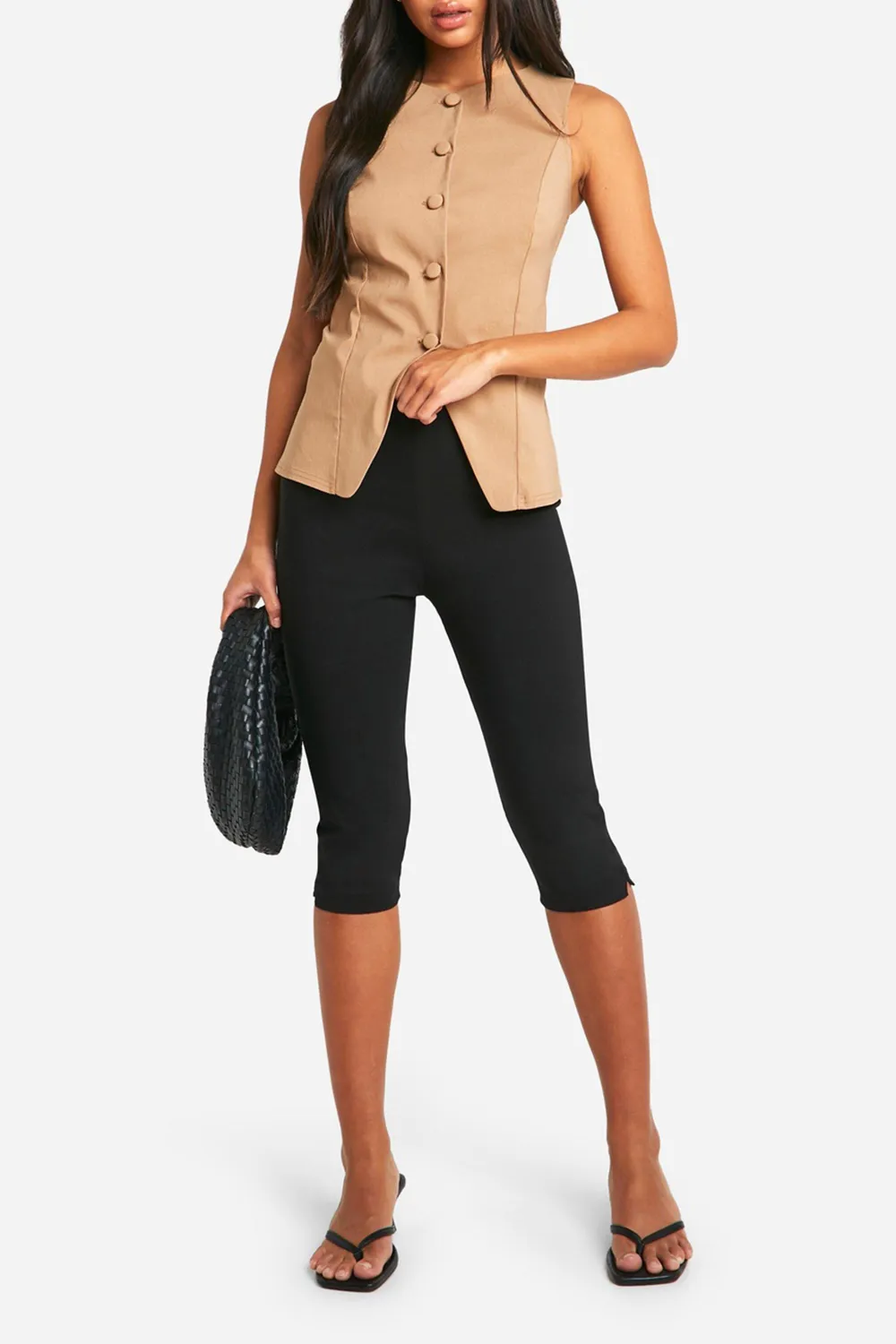 Sleeveless Asymmetric Hem Breathable Women's Vest