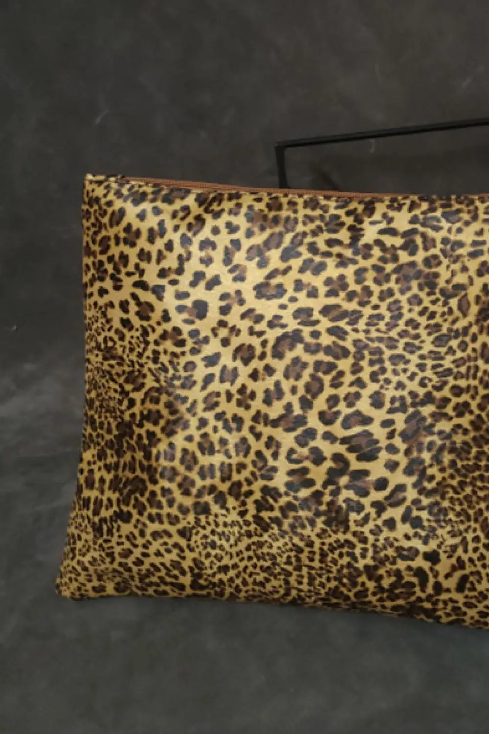 Leopard Print Faux Leather Clutch