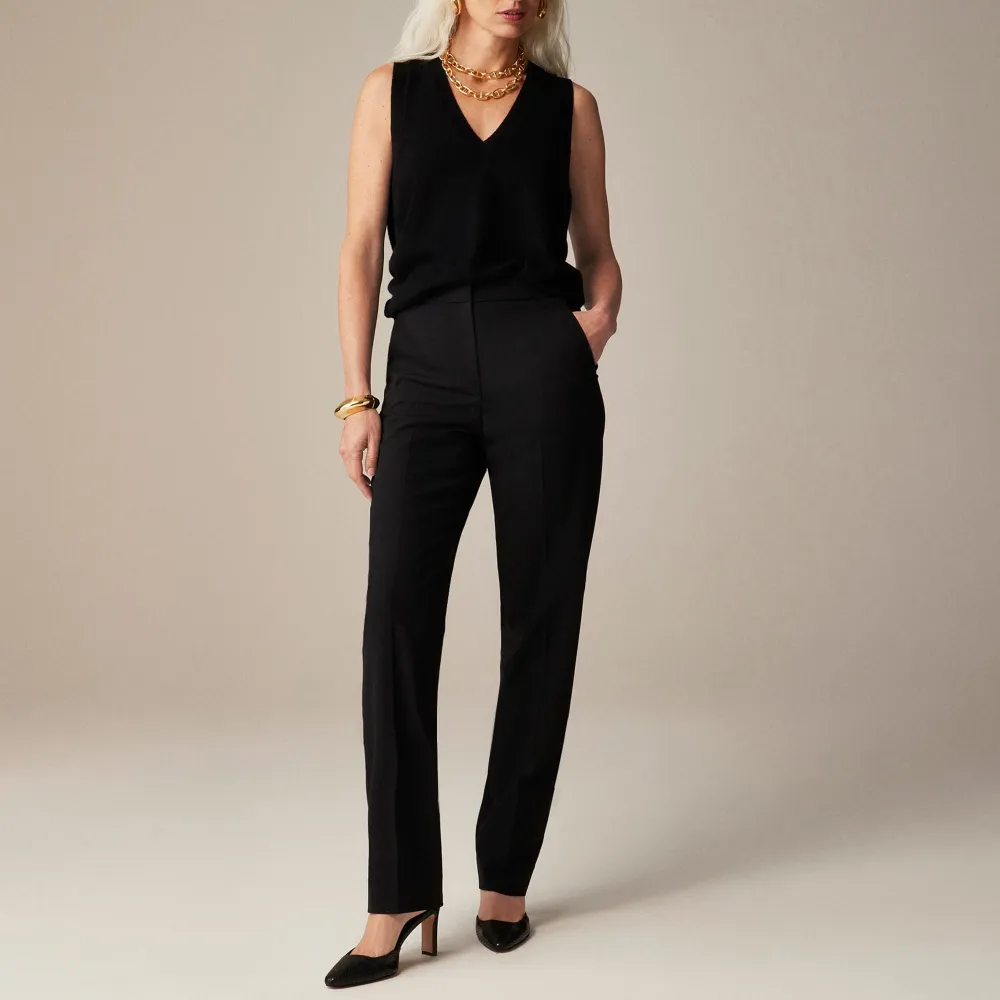 In Bi-Stretch Wool Blend Full-Length Pants