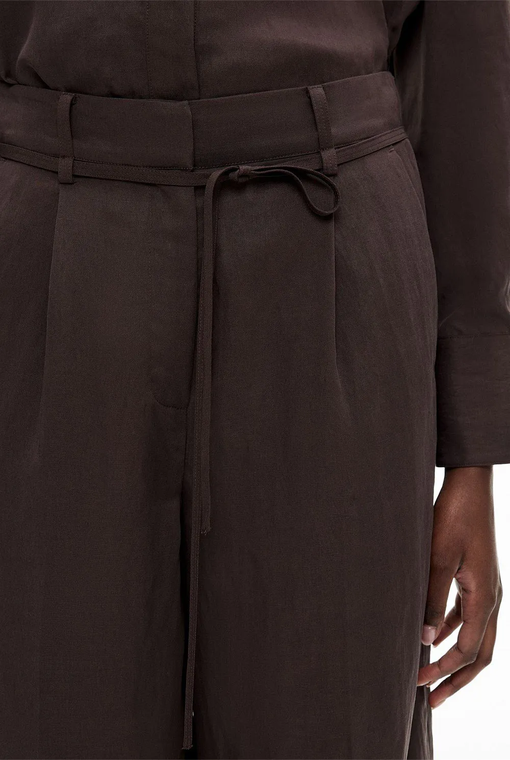 Tie-Waist Straight-Leg Sport Pants