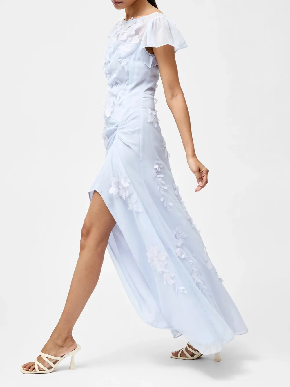 Elegant Chiffon 3D Floral Dress