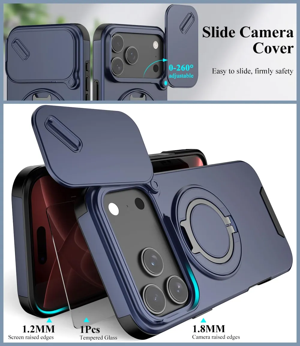 For iPhone 18 Pro Max LINK Phone Case Apple 15 Pro Sliding Window Stand Shockproof Protective Cover