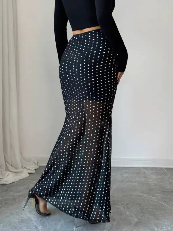 Polka Dot Maxi Skirt