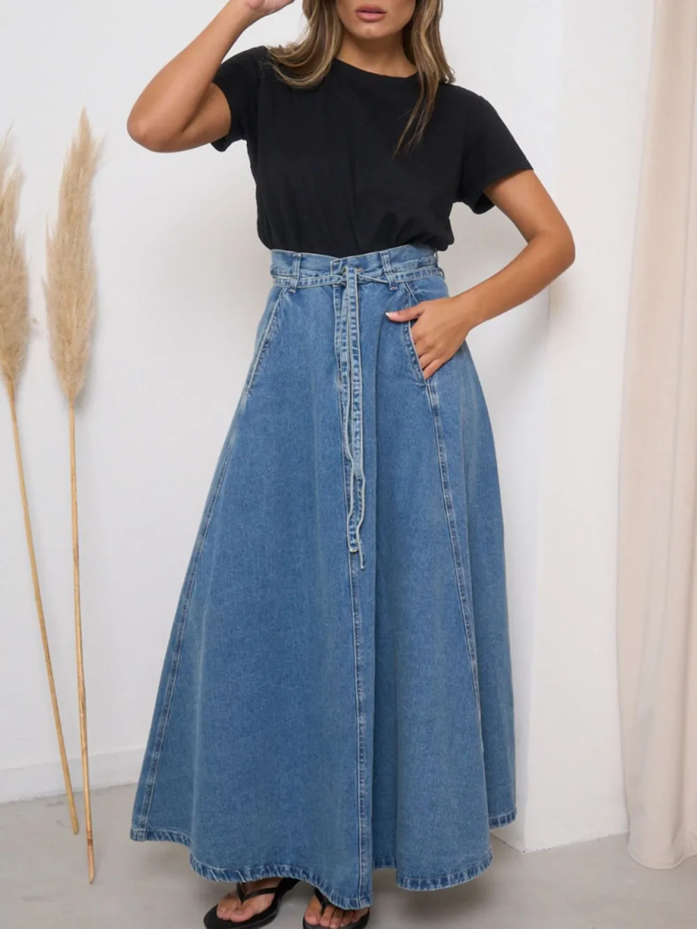 Denim High Waist Skirt