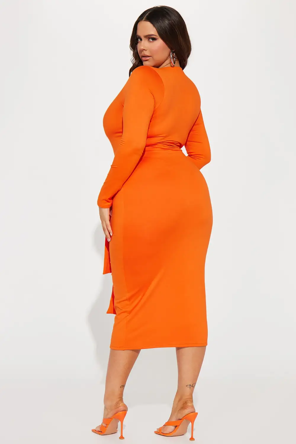 Hues of Love Midi Dress - Orange