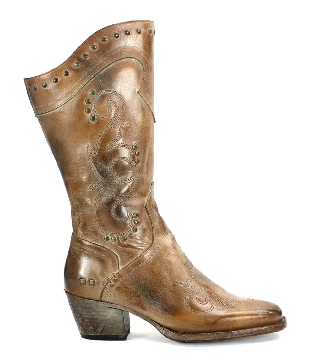 Floral-Stitched Studded Heritage Western Boots