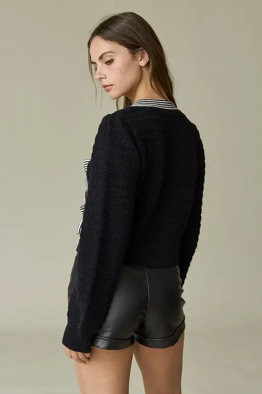 Harper Bow Knit Sweater Top