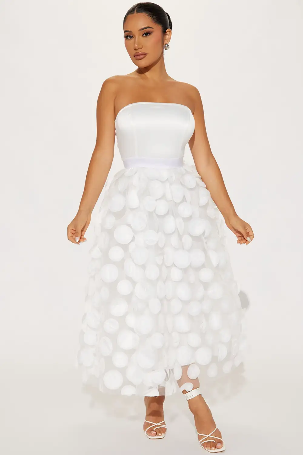 Tina Tulle Midi Dress - White