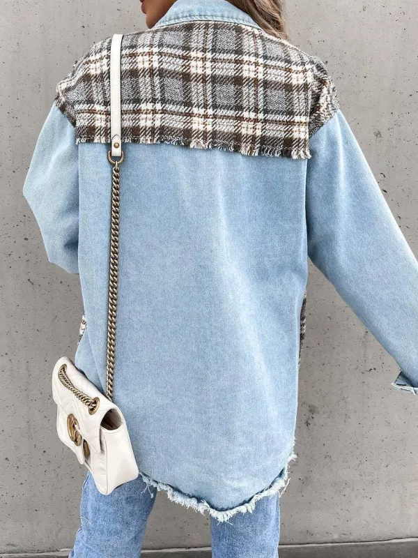Color Block Turn-down Collar Shirt