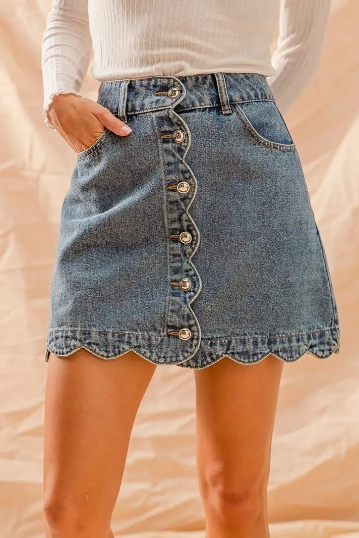 Weekend Mini Roomy Cotton Blend Casual Skirt