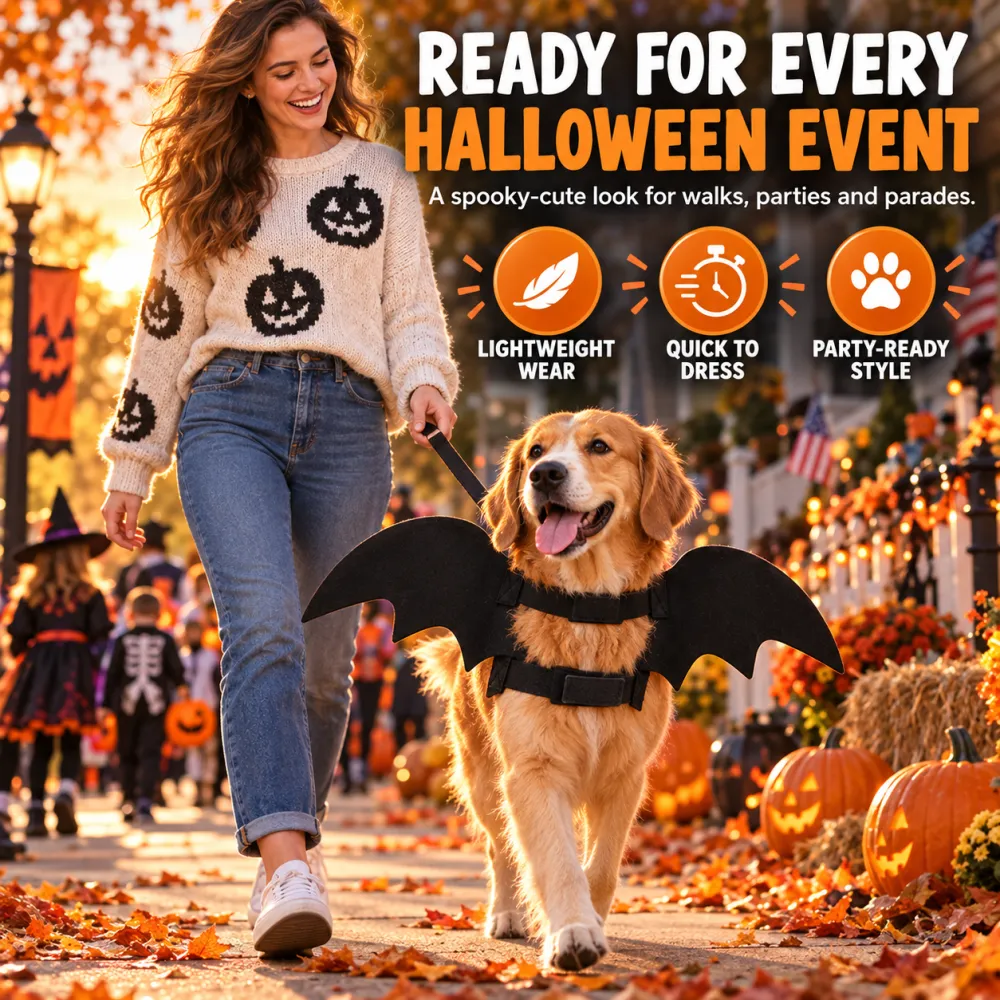 Bat Wing Cat Costume, Indoor & Outdoor Party Pet Outfit, Halloween or Valentine's Day Dress-Up for Cats & Kittens #GLOBAL Recommended