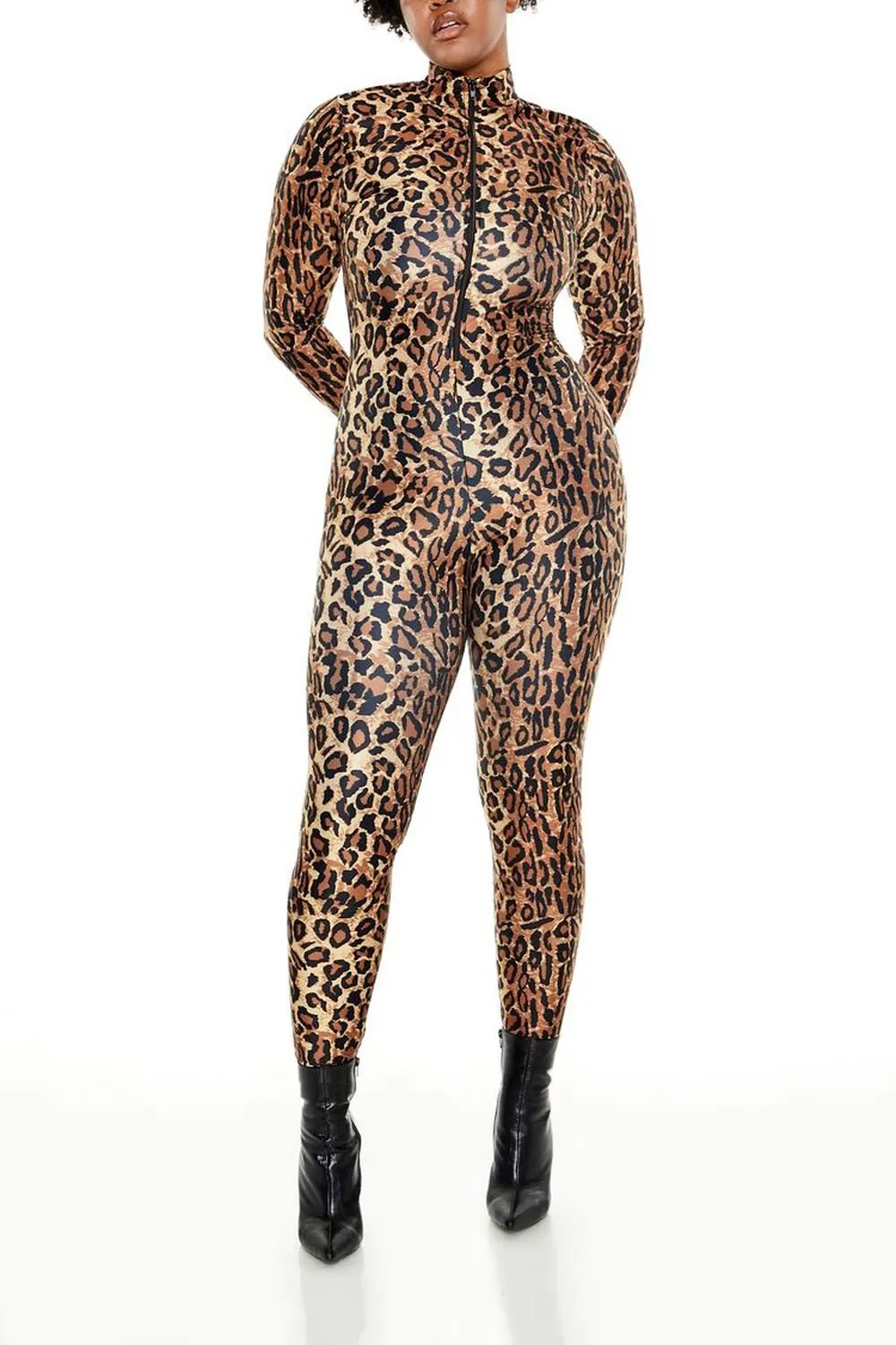 Plus Size Leopard Costume Jumpsuit