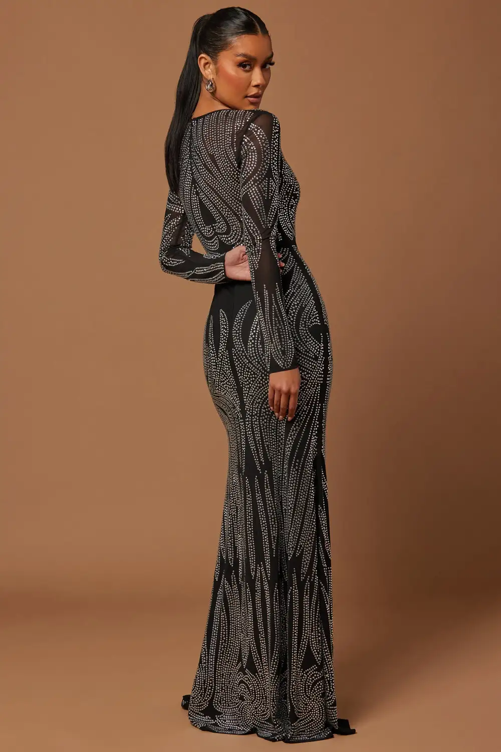 Jennifer Embellished Gown - Black