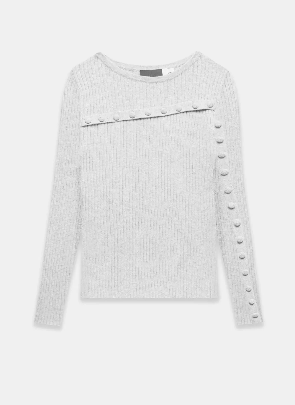 Casual Style Grey Cotton Knit Top