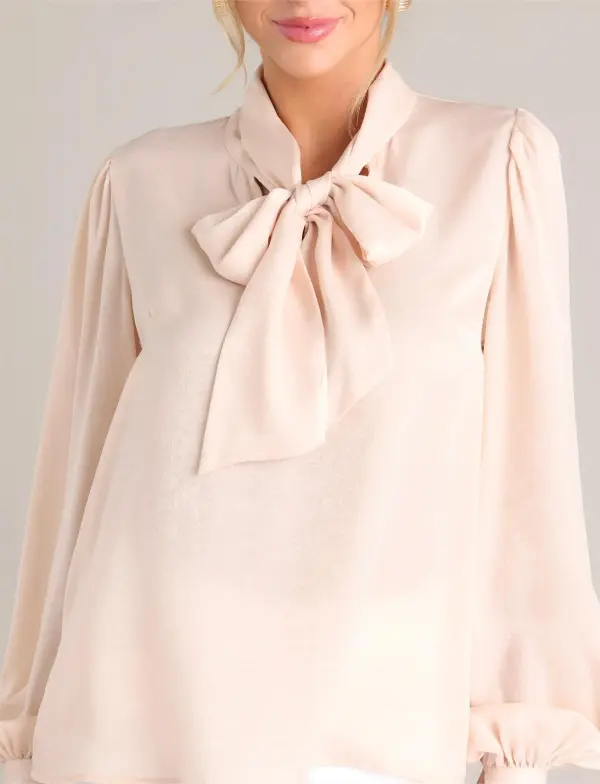 PINK CORAL TIE NECK TOP