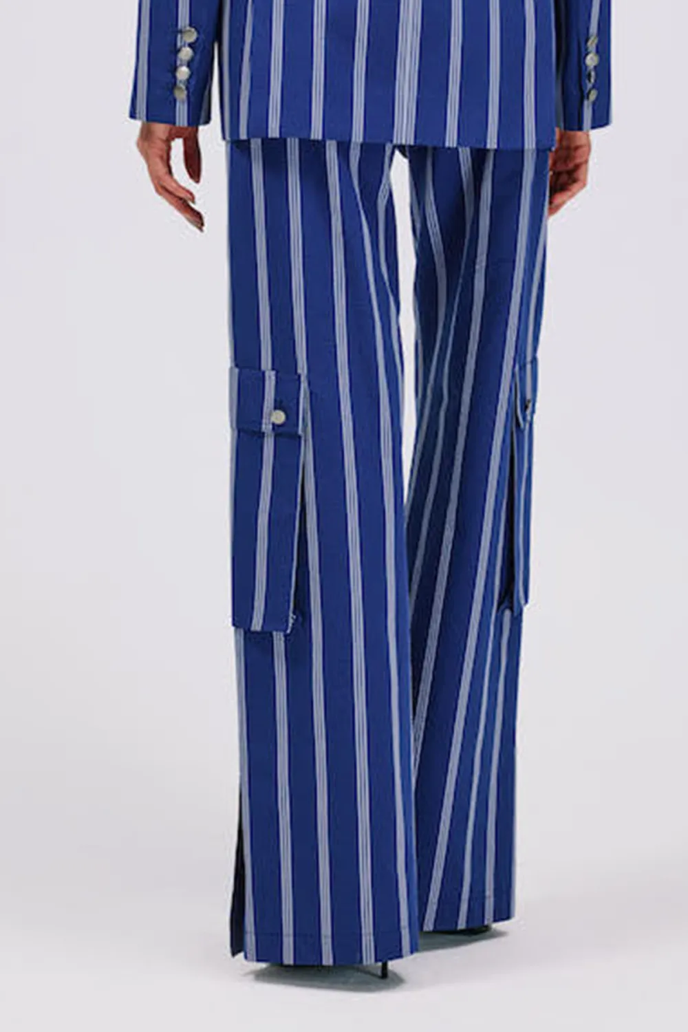 Palazzo Pants-Blue Striped