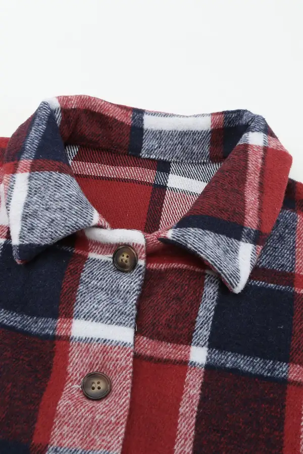 Plaid Button Front Jacket