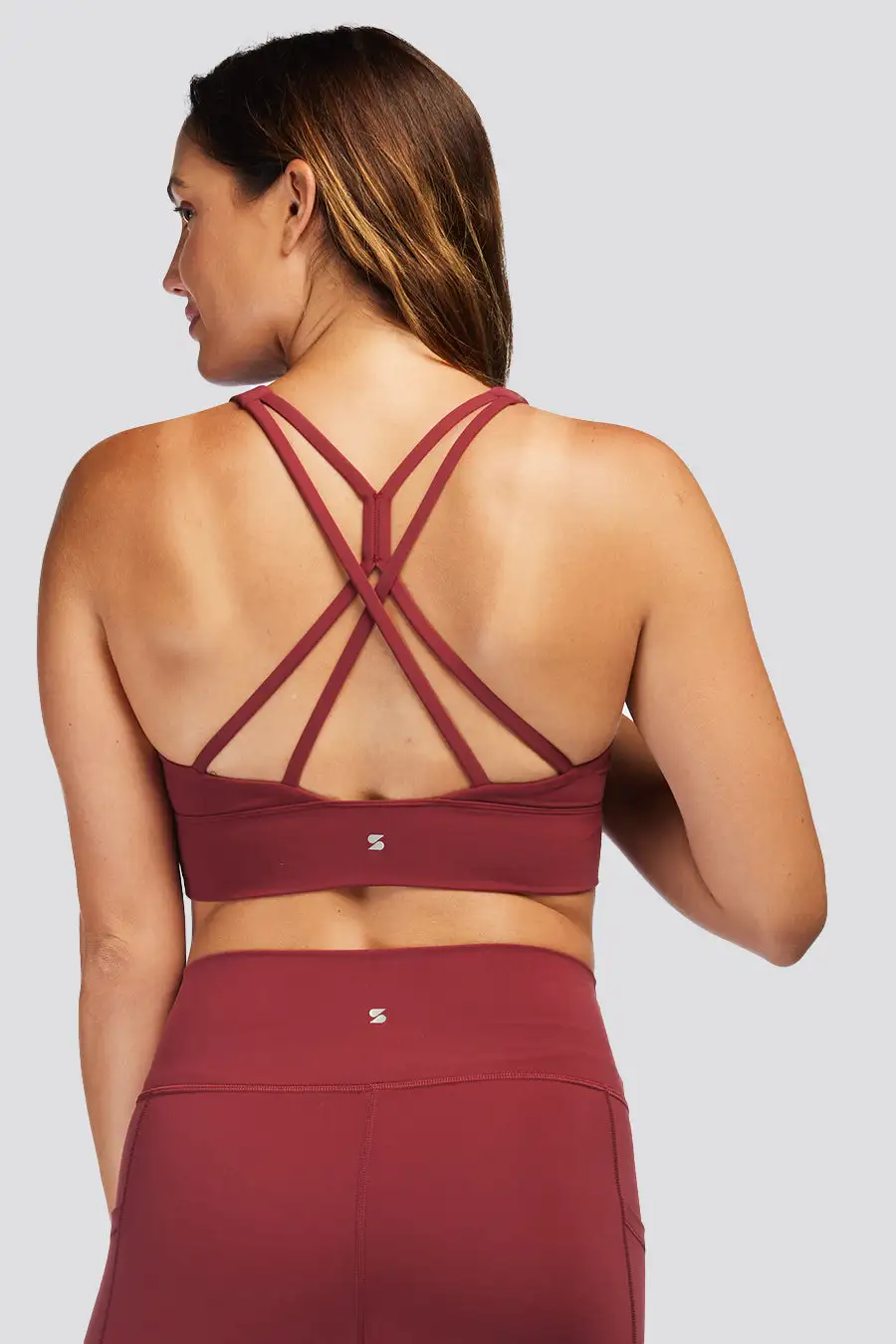 SoftLuxe Criss Cross Back Strap Sports Bra