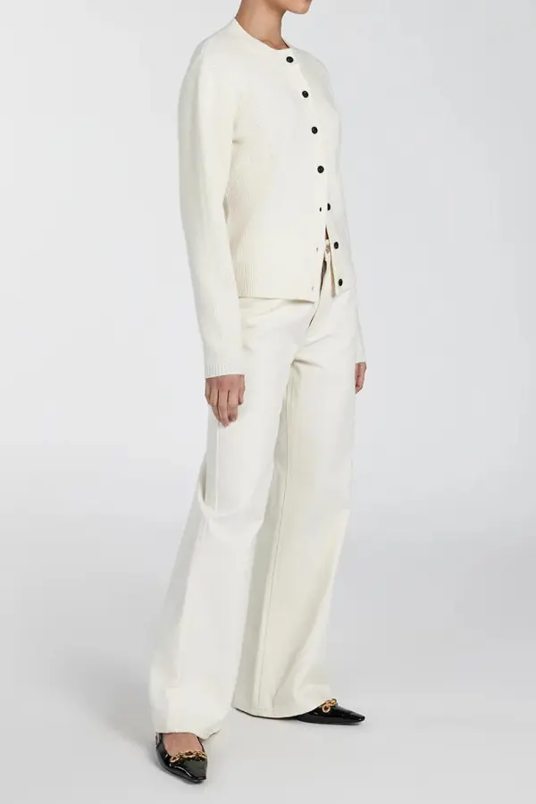 CREAM CASHMERE BLEND CARDIGAN