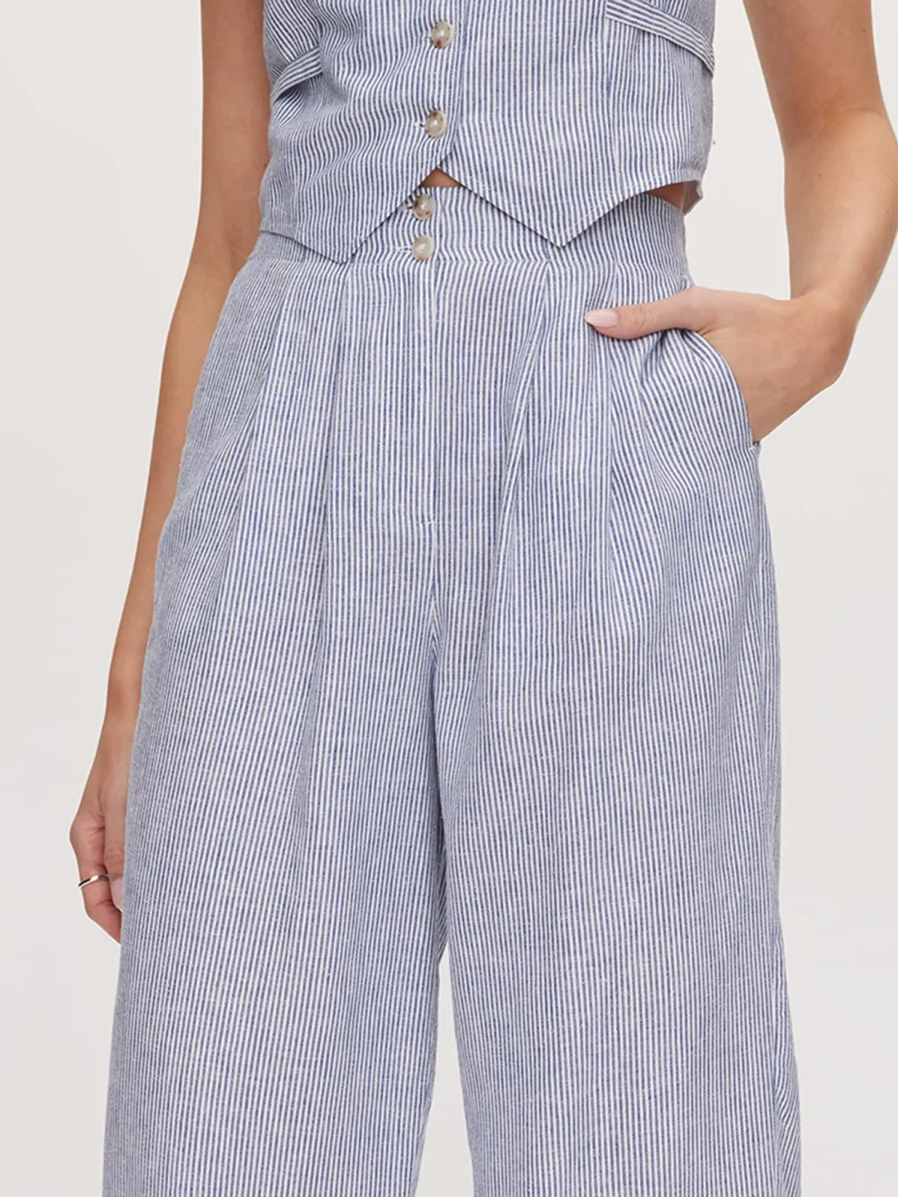 Stripe Linen Blend Pant