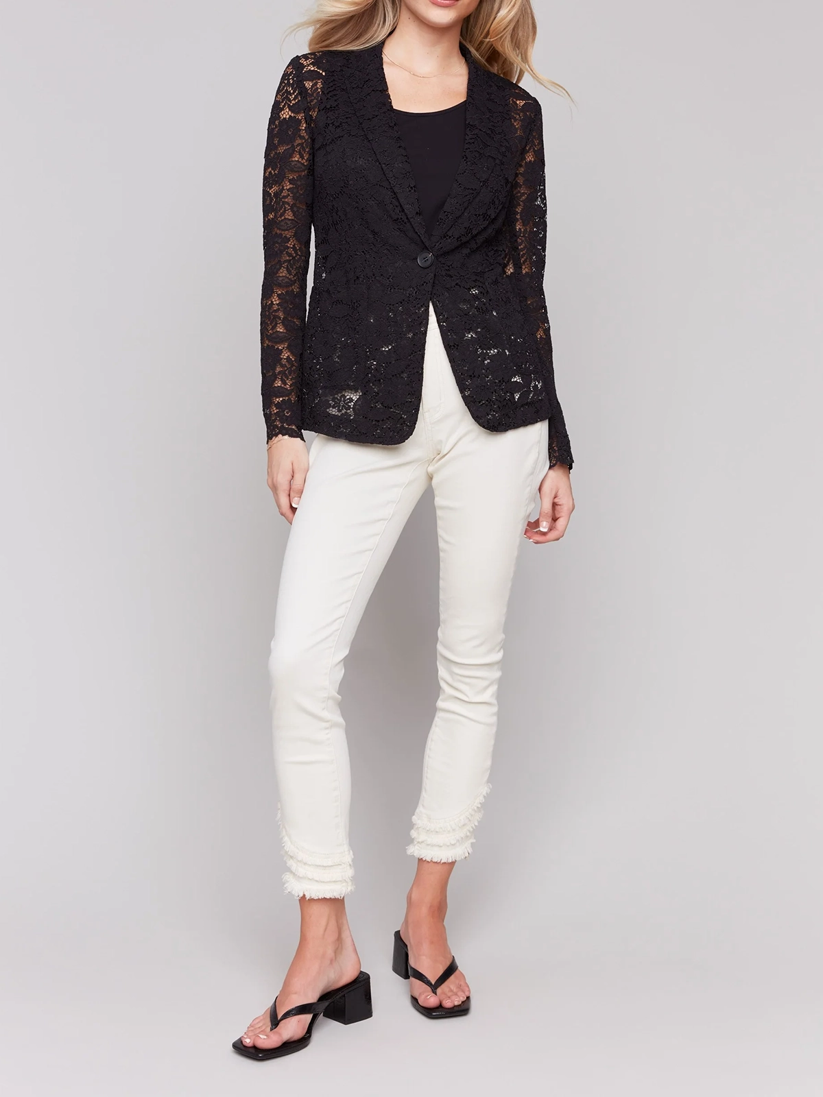 Fashionable Design Hollow Lace Suit Jacket