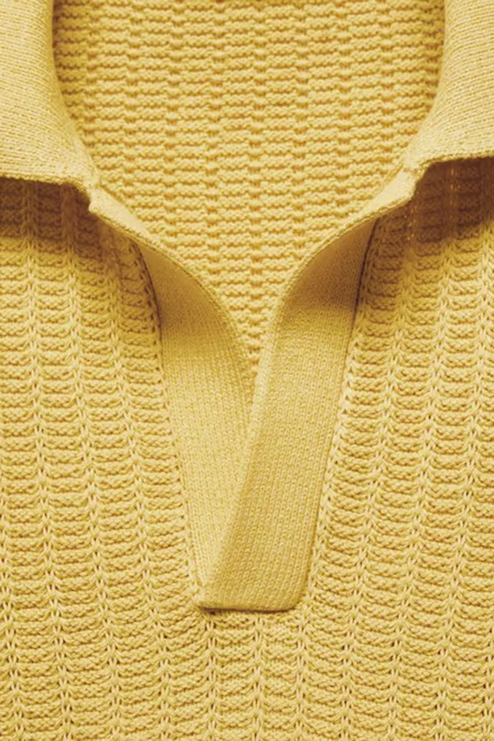 Braided Knit Polo Shirt