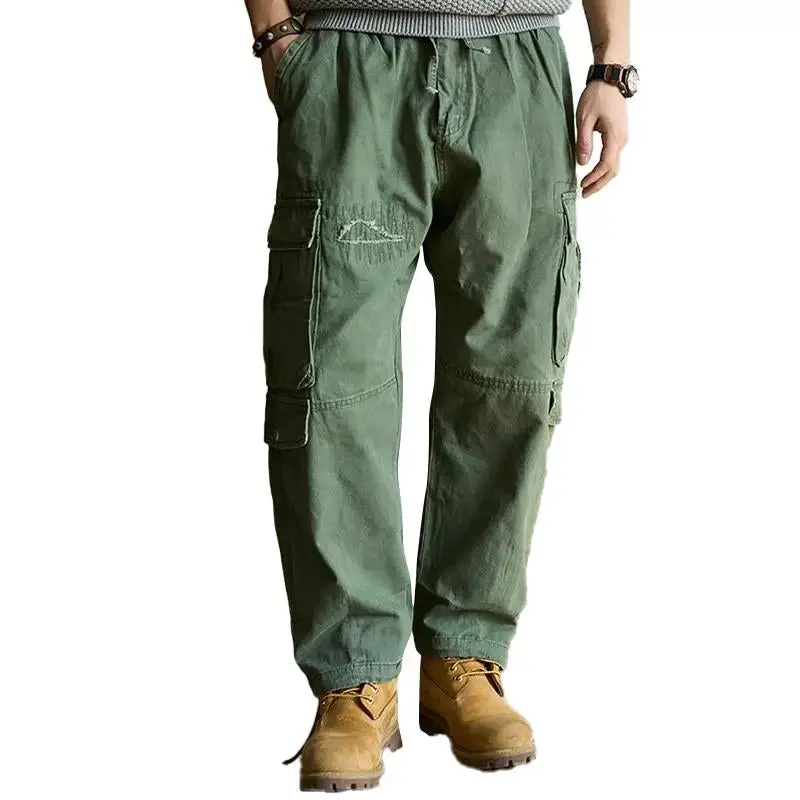 Washed Woven Cargo Pants