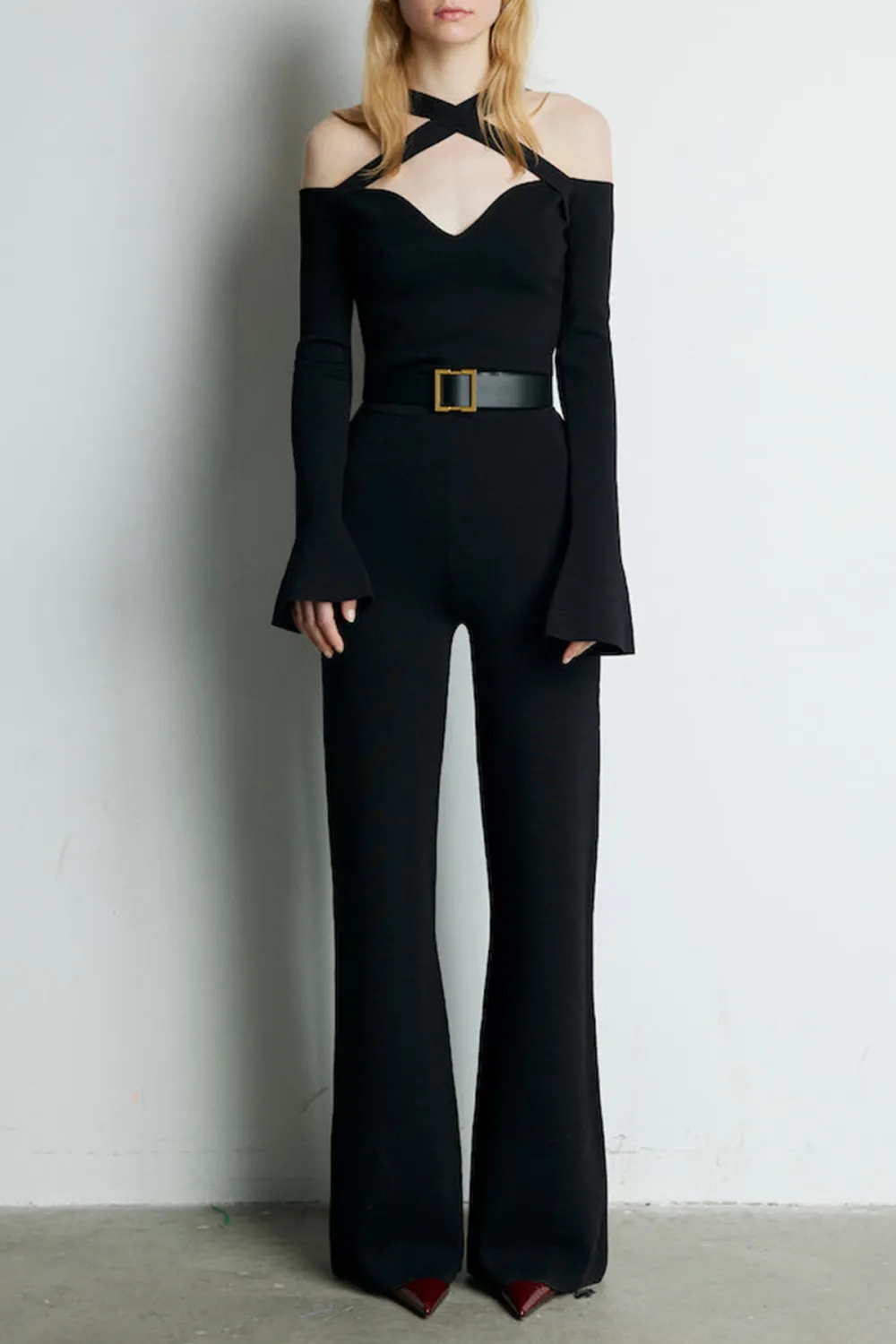 Halter Jumpsuit-Black